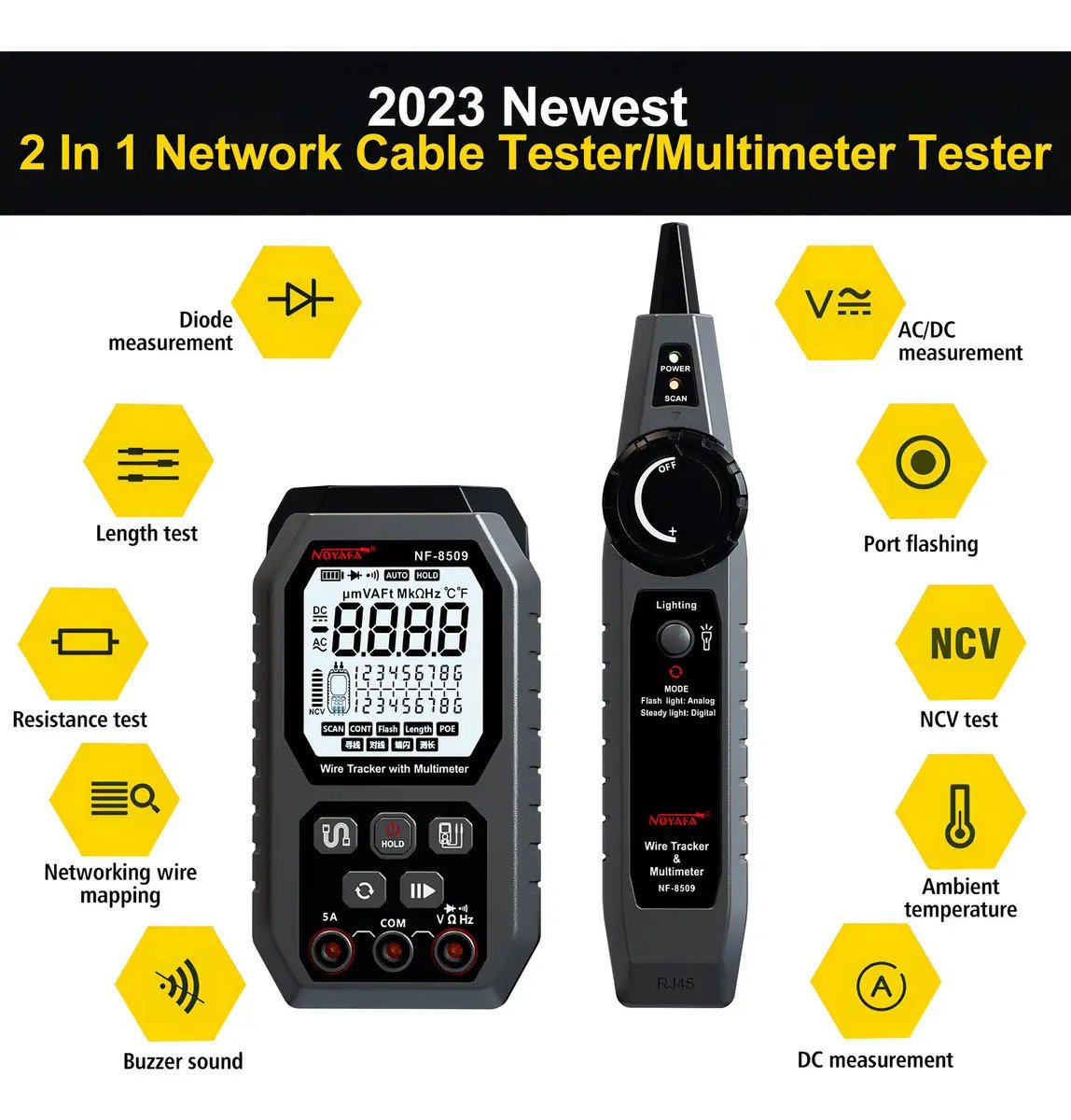 Tester de red y multímetro Noyafa NF-8509 – foto 4