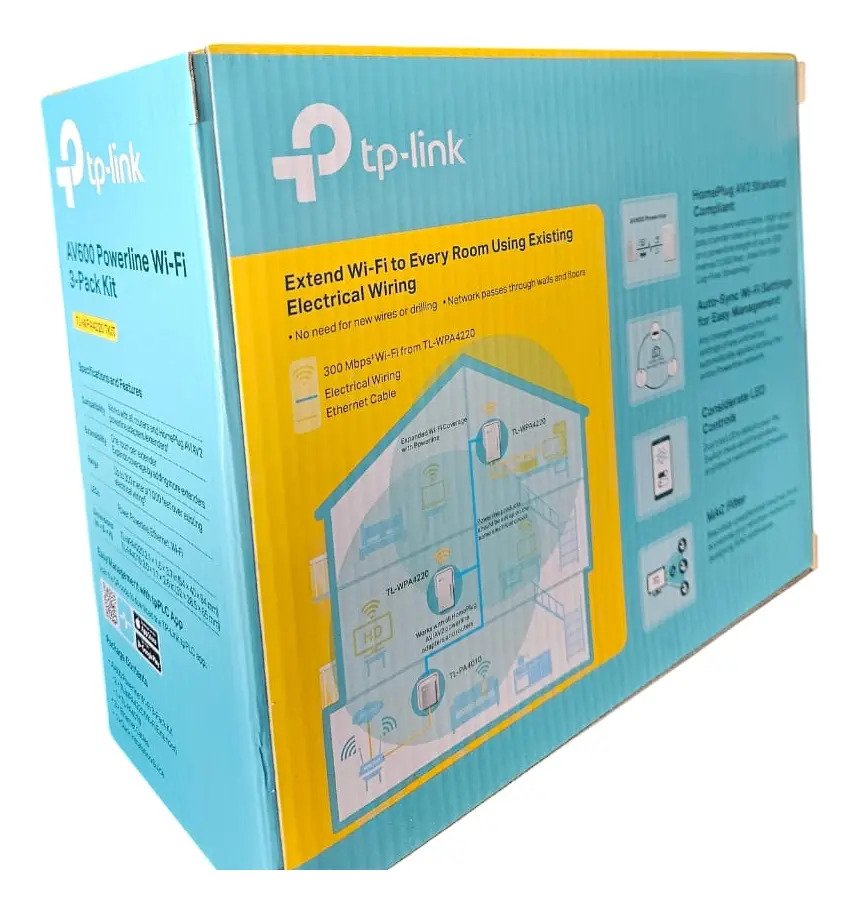 Kit Powerline TP-Link TL-WPA4220T AV600 triple (3 unidades) – foto 3